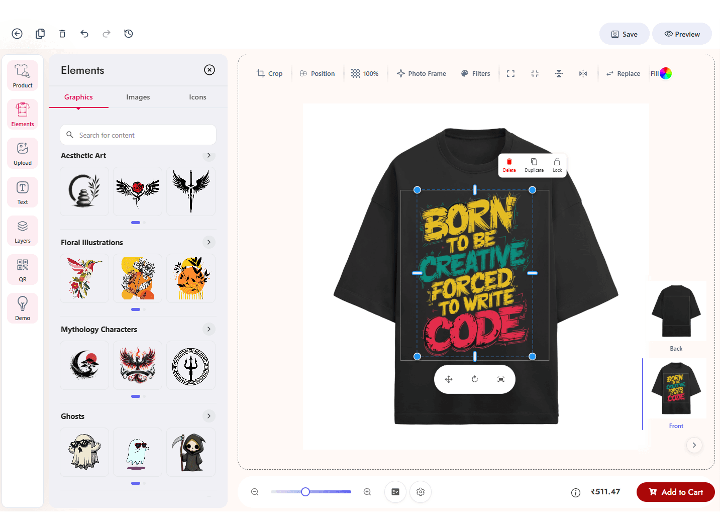 PODStoreFront Custom Designer Preview